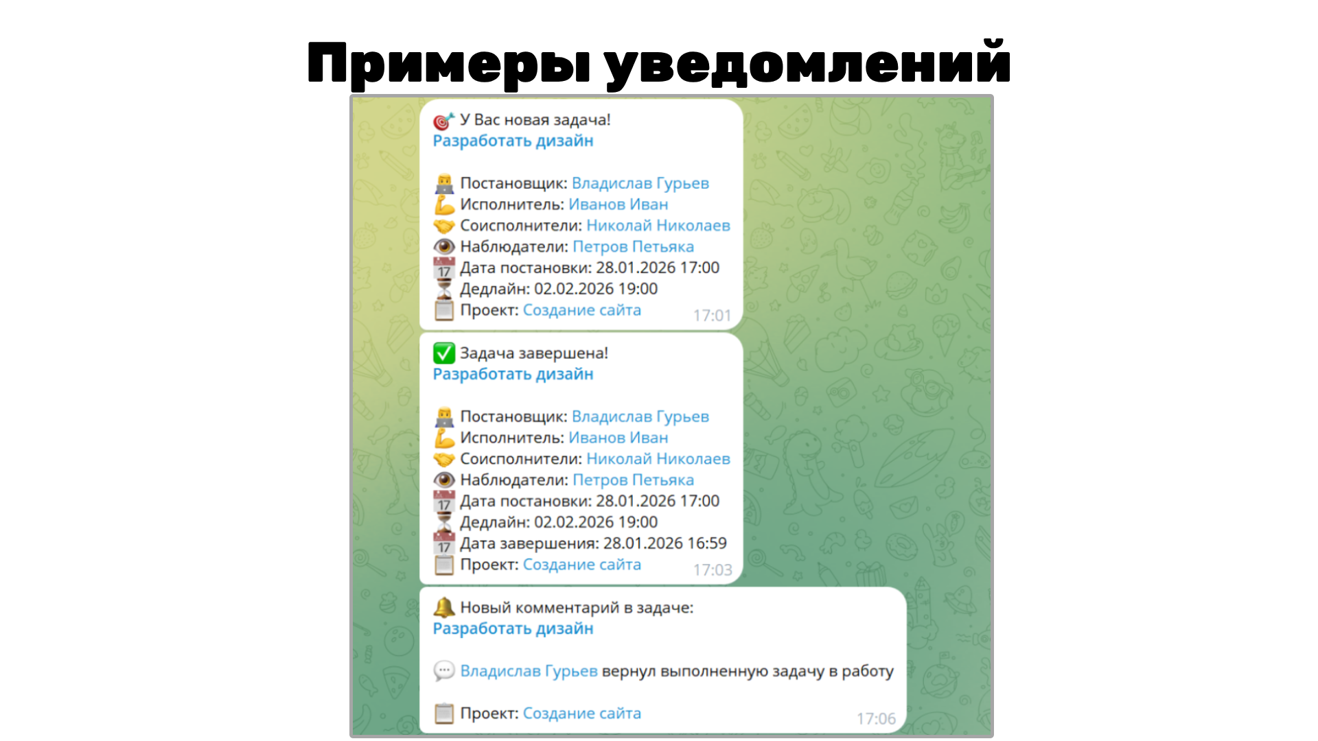 Telegram Уведомления о Задачах