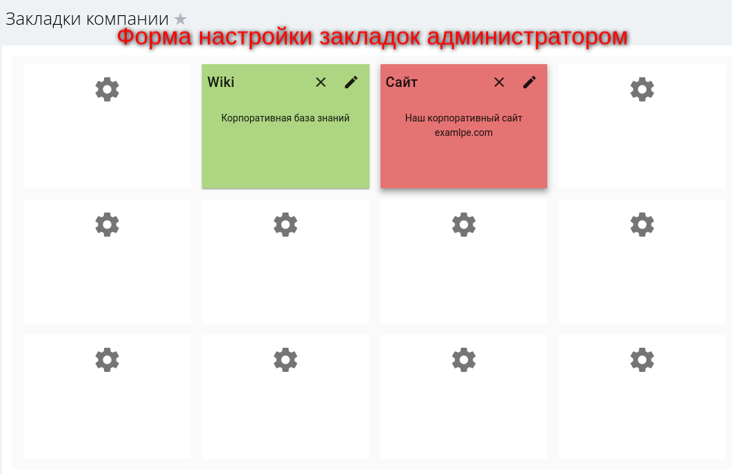Закладки компании