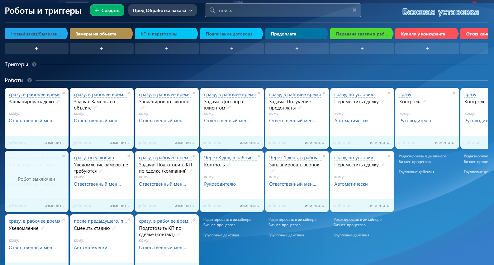 Готовая CRM для мебельной компании