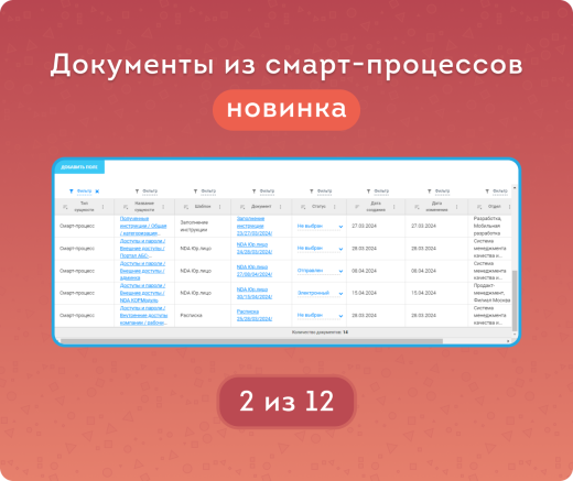 Реестр документов CRM